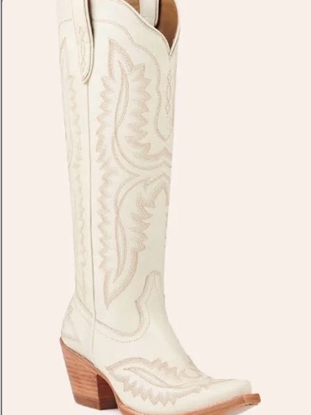Ariat Cream Embroidered Over-the-Knee Western Boot